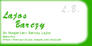 lajos barczy business card